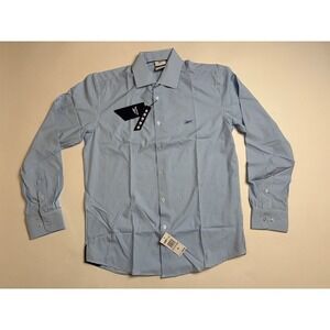 Reebok Men's White Blue Checks Casual Button Down Shirt Size M